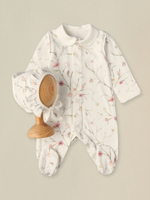 Комбинезон с чепчиком "Цветочки на веточках", Крем