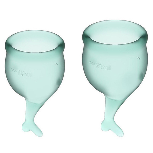 Набор темно-зеленых менструальных чаш Satisfyer Feel secure Menstrual Cup