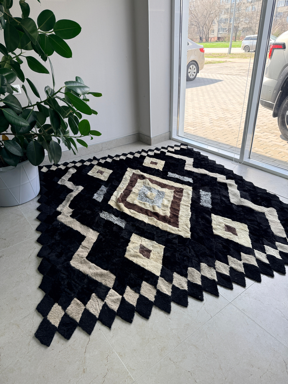 Покрывало меховое ковер из шкуры овчины