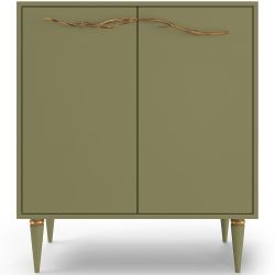 Комод Арт Колор matte Классик Голд с 2 полками Зеленая олива матовый
