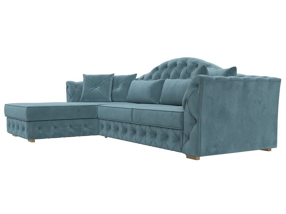 Диван угловой Артис левый угол, Бирюзовый, Велюр, 121583L