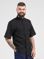 Черная мужская рубашка-китель для повара и кондитера NVDesign