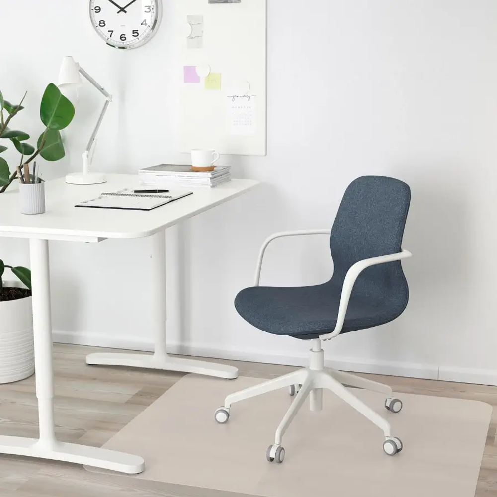 Офисный стул - IKEA LÅNGFJÄLL/LANGFJALL, 68x68x104см, синий, ЛОНГФЬЕЛЛЬ ИКЕА