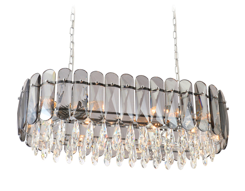 Подвесная люстра TR5073/8 CH/SM/CL хром/дымчатый/прозрачный E14/8 max 40W 800*360*950