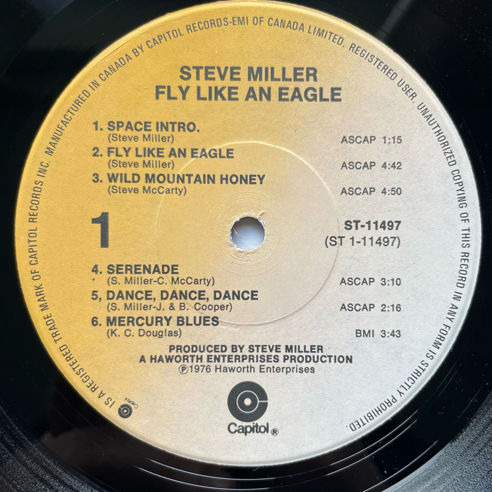 Винтажная виниловая пластинка LP Steve Miller Band Fly Like An Eagle (Канада 1976)