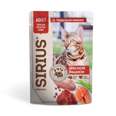 Sirius Мясной рацион, кусочки в соусе 85г