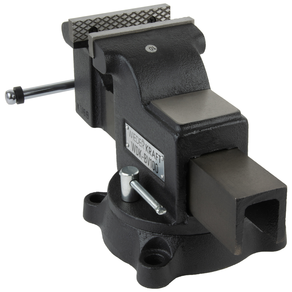WDK-BV100 Профессиональные слесарные тиски поворотные с наковальней 100 мм