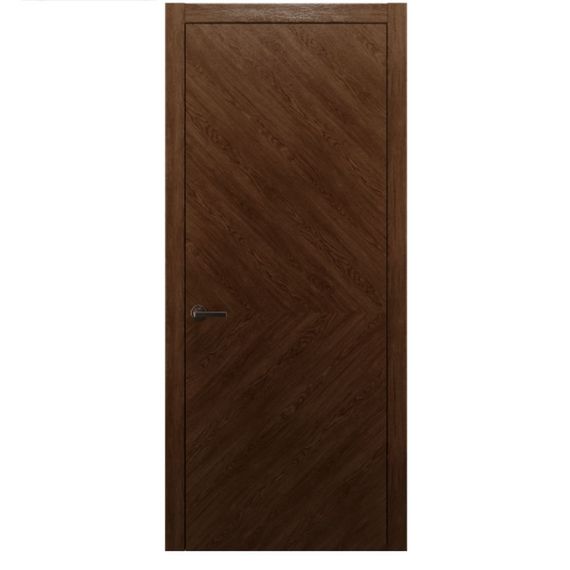 Фото межкомнатной двери массив дуба Alvero Флэт-VIII табачный глухая