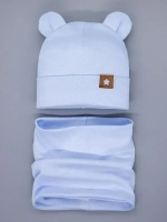 Шапка с ушками осенняя и снуд для детей