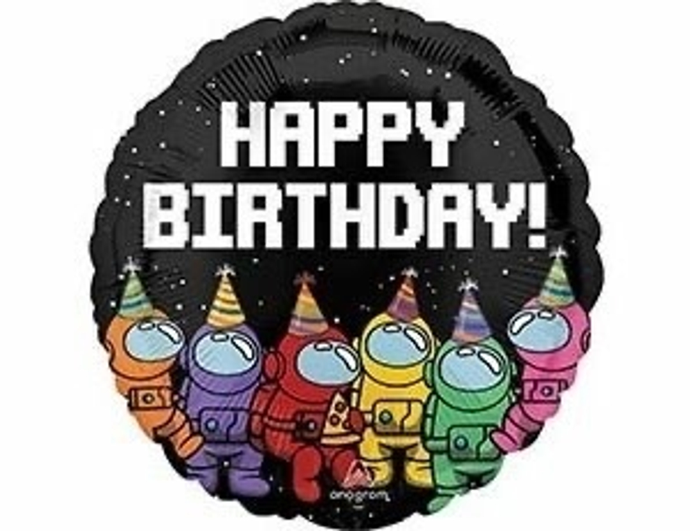 А 18" Круг, Happy Birthday! Космонавтики среди нас, 1шт. 45 см
