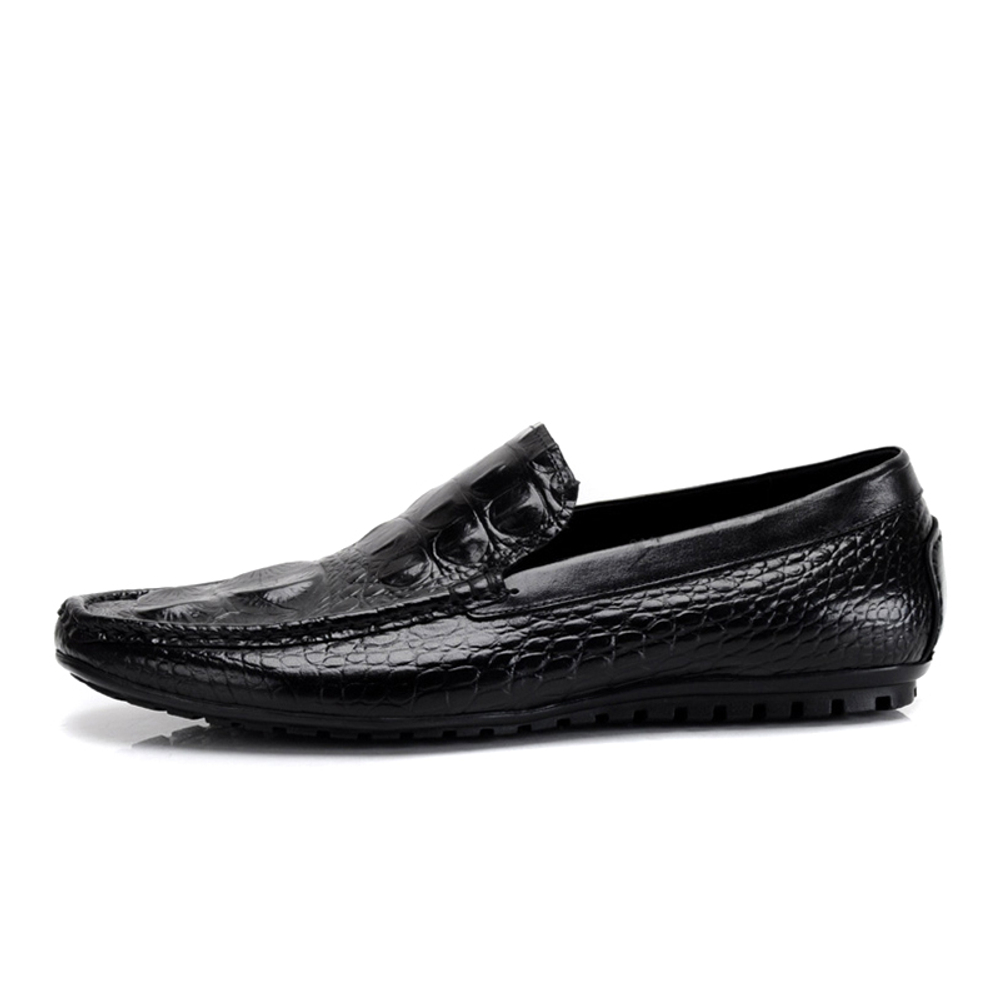 Bansley Top Grain Cow Leather Gommino Loafers Men"s Black