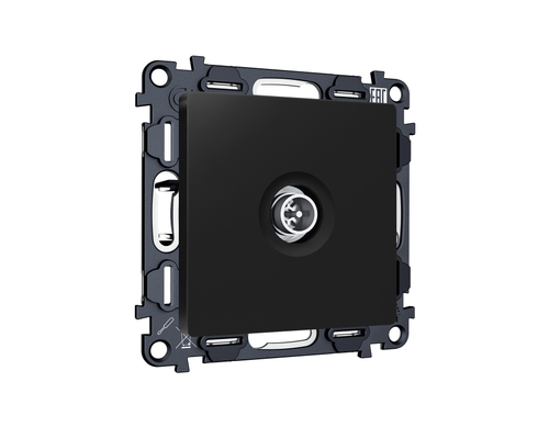 MA813005 Комплект механизма TV розетки оконечной экранированной 5-1000MHz 3dB ALFA Черный матовый QUANT (AP8130, VM199)