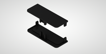 Комплект закрытых заглушек для С профиля (2 шт.) №2 (черный)