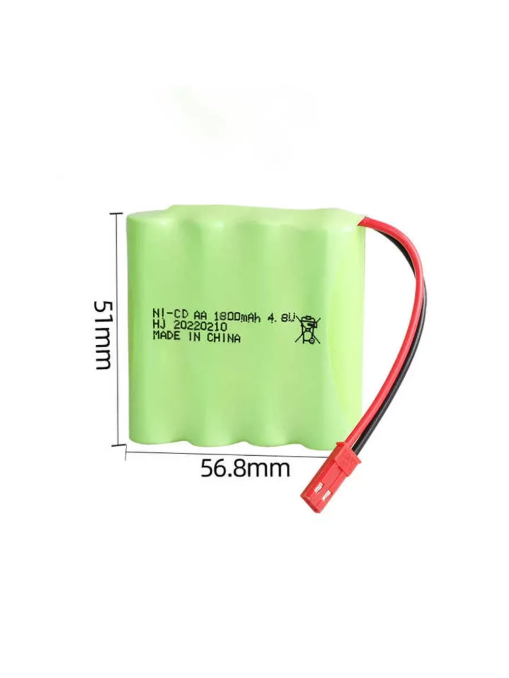 Аккумулятор для игрушек 4.8V 1800mah Ni-Cd разъем JST