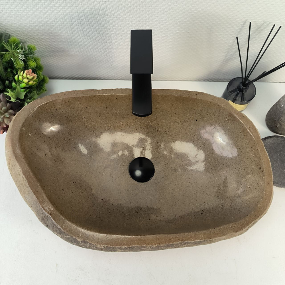 Каменная раковина из речного камня RS-05237 (60*36*16) 0858 из натурального камня