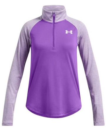 Футболка для девочки теннисная Under Armour Girls' UA Tech Graphic 1/2 Zip - Фиолетовый