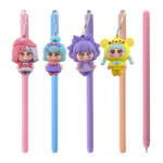 Ручка гелевая Alingar, "Кукла", 0,7 мм, синяя, с брелком, иголь. наконечник, круглый, цветной, пластиковый корпус, карт. уп.