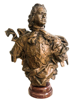 Бронзовый бюст Петра I. Скульптор А. С. Чаркин. Бронза, литьё. «Монументскульптура», Ленинград, 1980