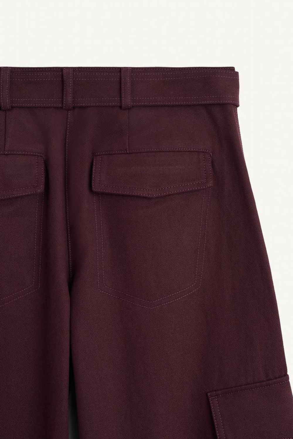 ZARA БРЮКИ СО СРЕДНЕЙ ПОСАДКОЙ, БАКЛАЖАННЫЙ