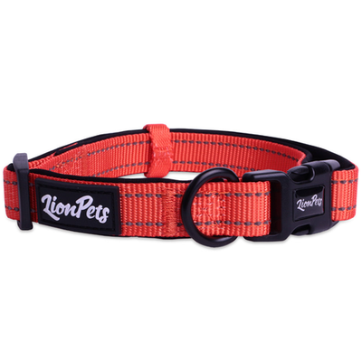 Ошейник для собак lionpets из полиэстера с неопреном и светоотражающими полосками lpo-00510-4 (обхват 40-65 см, ширина 2,5 см)