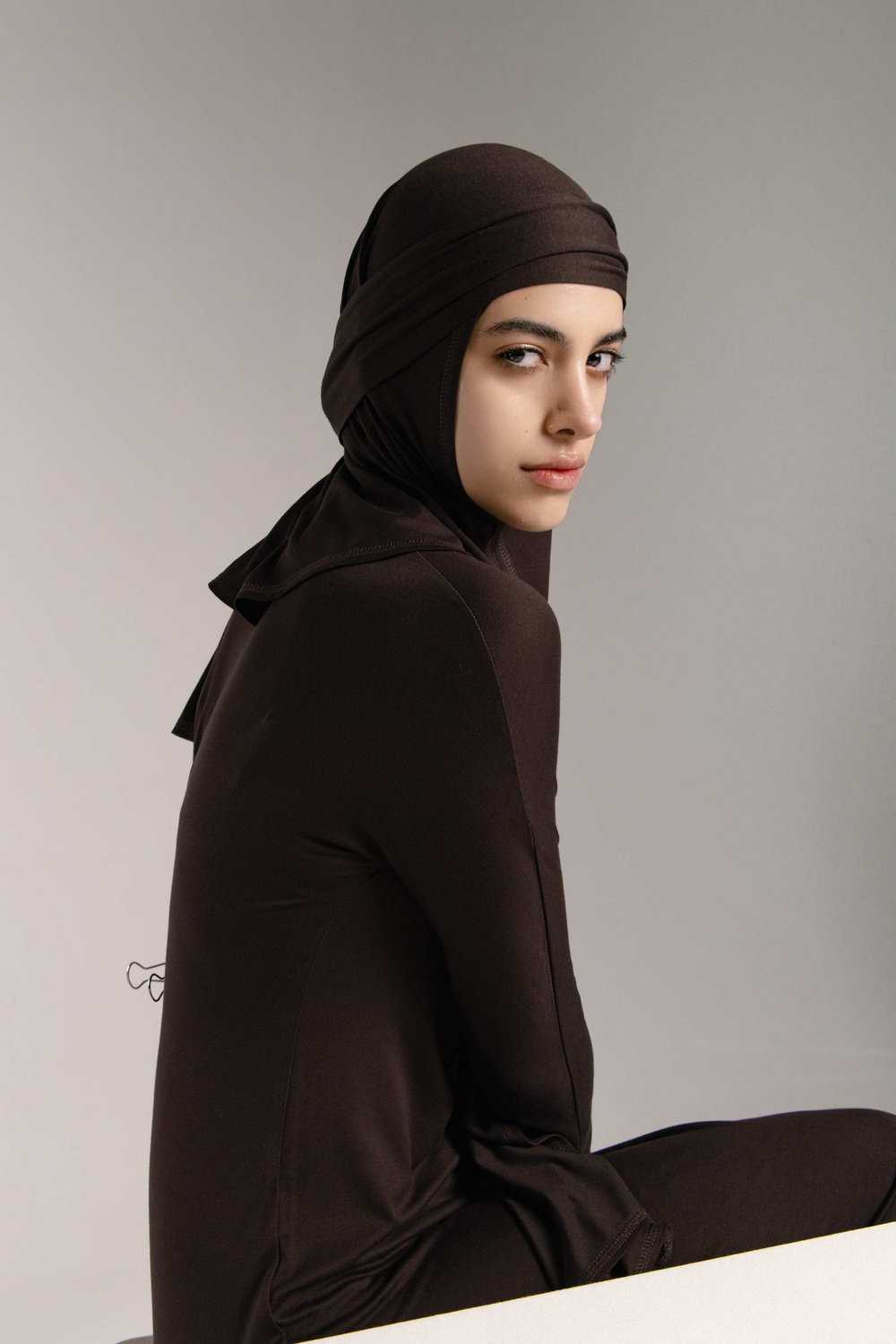 Хиджаб Молик тройка коричневый