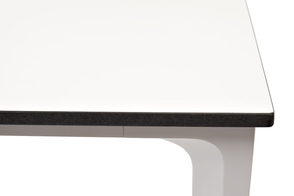 "Малага" обеденный стол из HPL 90х90см, цвет молочный, каркас белый