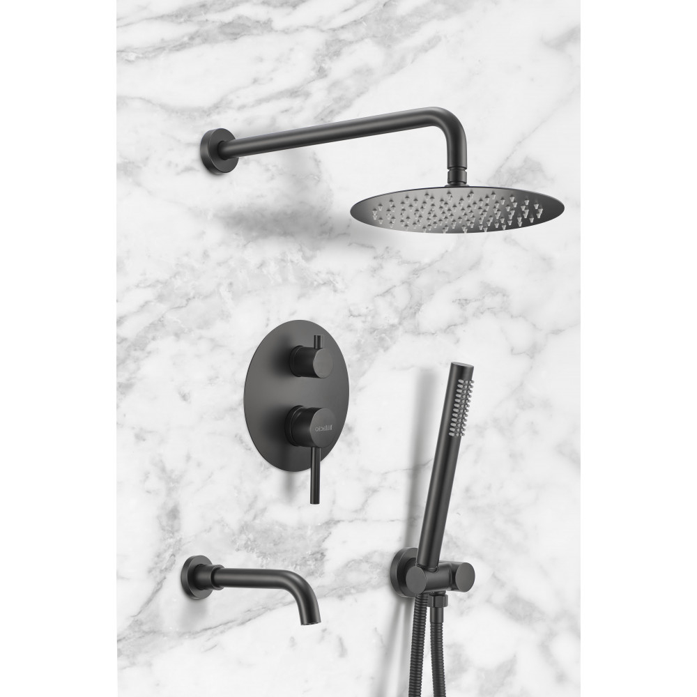 Душевая система встраиваемая Milacio Ultra MCU.150.MB чёрный матовый