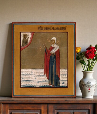 Евфимия Всехвальная Халкидонская святая великомученица деревянная икона на левкасе