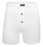 Мужские хлопковые трусы-боксеры с застежкой на две пуговицы (Размер: M) (Цвет: черный)