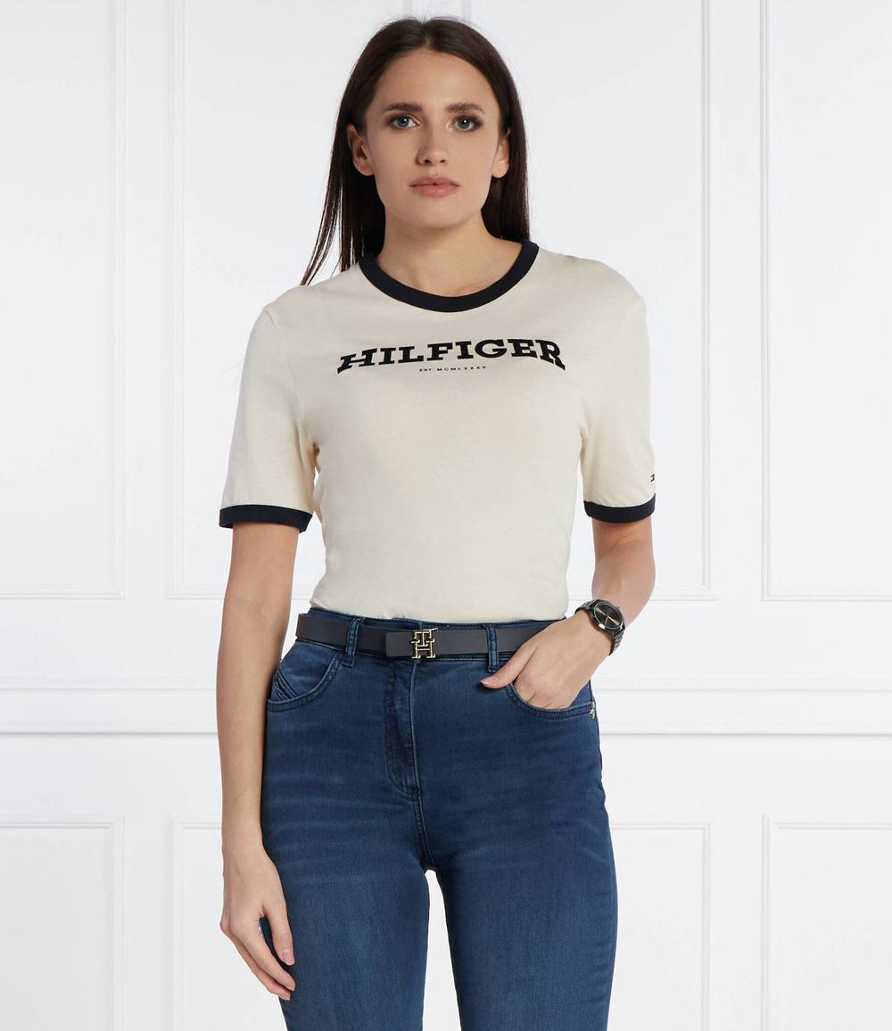 Футболка MONOTYPE FLOCK Tommy Hilfiger - кремовый(WW0WW41208)