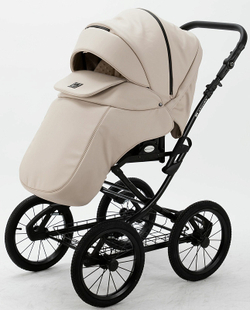 Детская коляска Adamex Porto Retro Deluxe 2 в 1 PO-SA07 (СВ.БЕЖ.КОЖА)