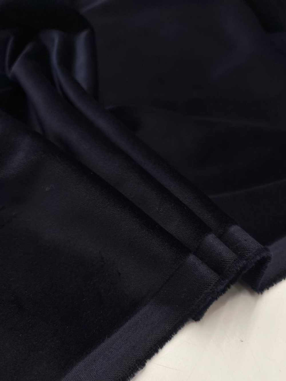 Бархат хлопок с эластаном темно-синий