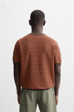 ZARA ФУТБОЛКА В ПОЛОСКУ, ОРАНЖЕВЫЙ