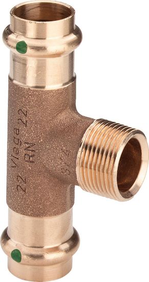 Тройник пресс Viega Sanpress 18х3/4"х18 НР с SC-Contur (серия 2217.1)