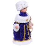 Снегурочка музыкальная «Зимний хоровод» 30 см в синей шубке