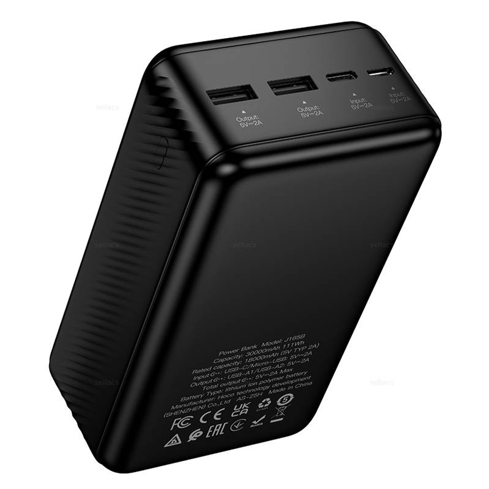 Hoco J165B Honey портативный аккумулятор (30000mAh) (black)