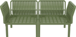 Диван пластиковый двухместный с подушками Siesta Contract Portofino Lounge, зеленый, темно-серый