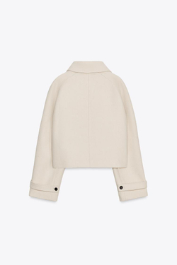 ZARA КОРОТКИЙ ТРЕНЧ С ШЕРСТЬЮ — ZW COLLECTION, ЭКРЮ