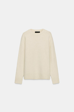 ZARA ОДНОТОННЫЙ СВИТЕР, ЭКРЮ