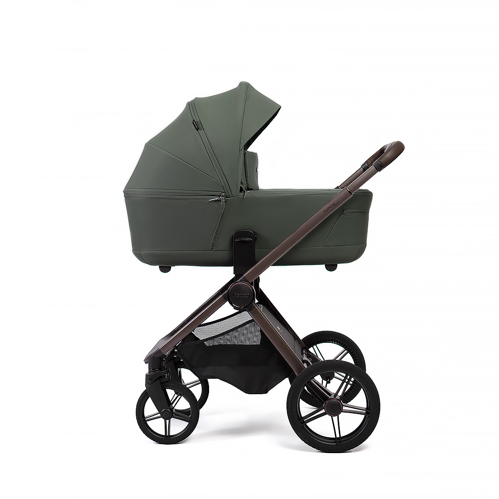 Коляска 2 в 1 Peppy Monaco thermo Green (зеленый), рама серо-коричневая