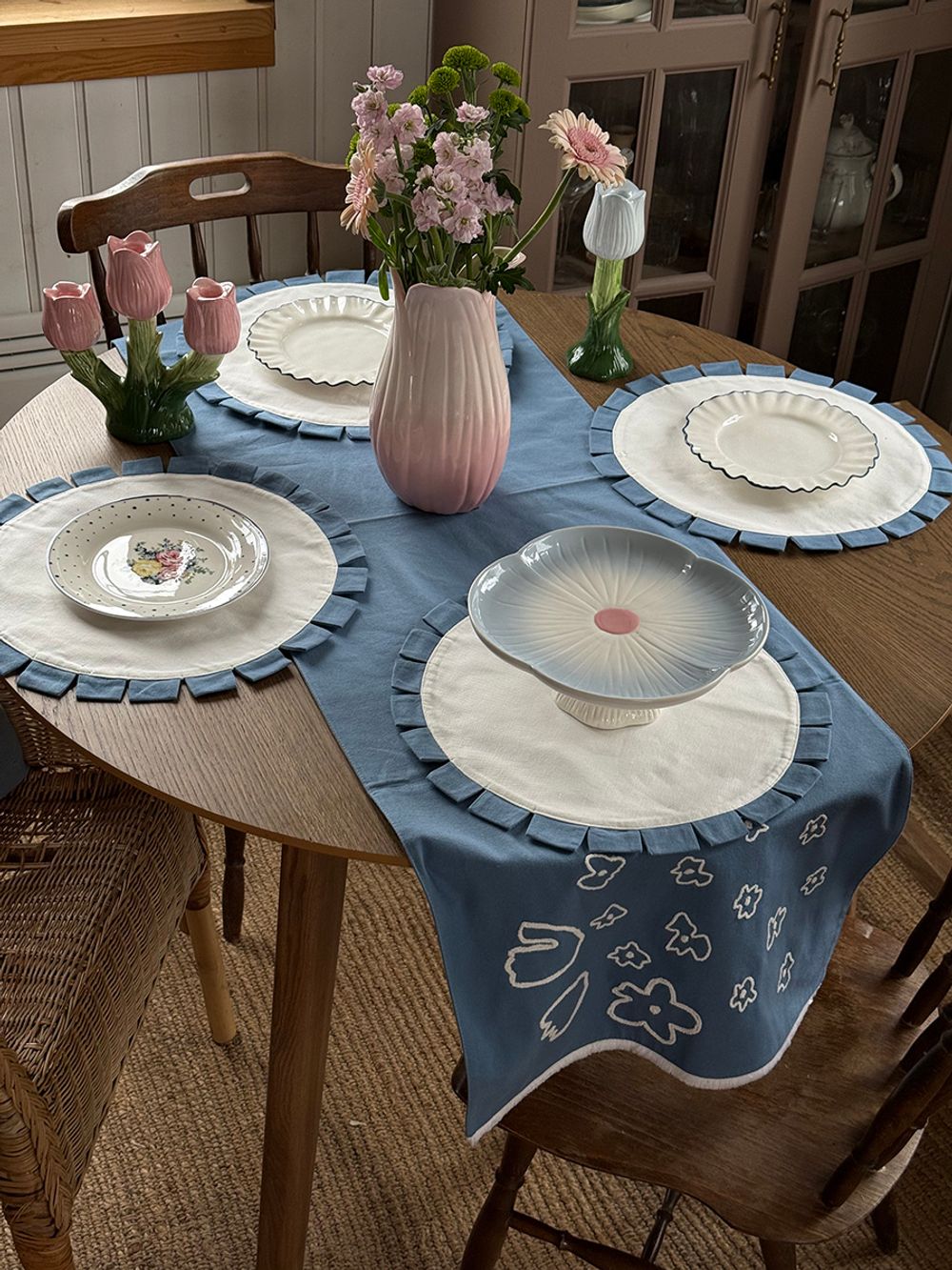 Дорожка на стол Незабудки из коллекции Ethnic, 45х150 см