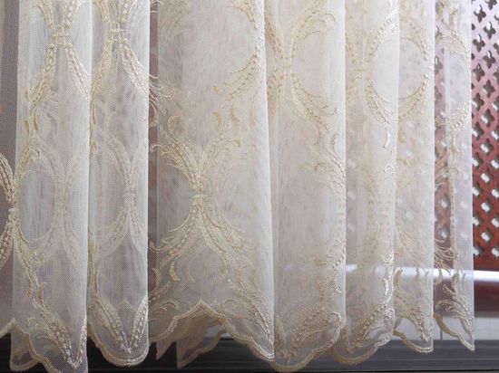 Микросетка с вышивкой Милана (светлое золото)