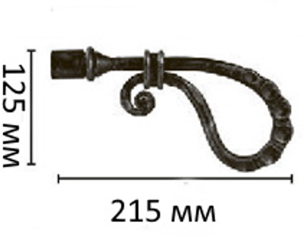 Наконечники кованые Шато d20 мм (цвета белое золото, белое серебро, ваниль/золото, ваниль/медь, фисташковый/золото, коричневый/серебро, коричневый/медь, черный/золото/патина, черный/зеленый/золото, черный/золото, черный/зеленый, черный)