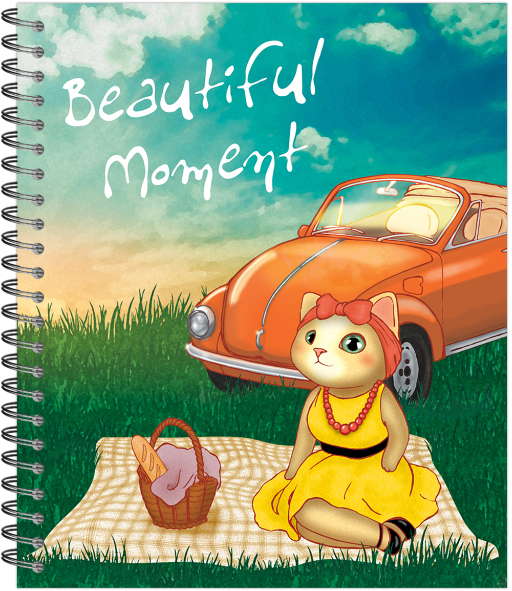 Тетрадь общая 48 листов на металлическом гребне "Кошечки мимими"