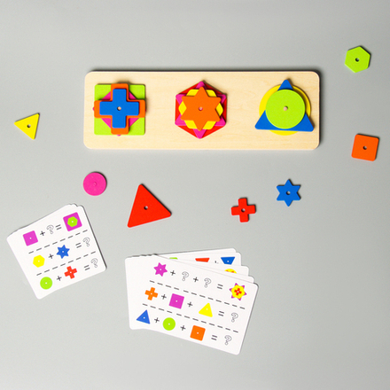 Развивающая игра «Геометрические фигуры по карточкам» 10×30×1 см