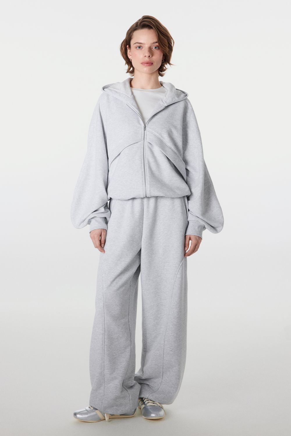 Толстовка на молнии "Серый меланж" женская