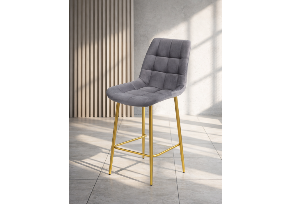 Барный стул WoodVille Челси 360 темно-серый (zd 995) / золотой np