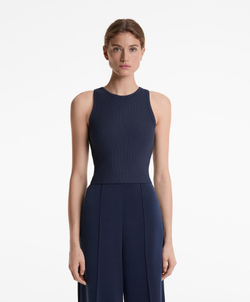 Oysho Топ из смесового модала в рубчик, темно-синий