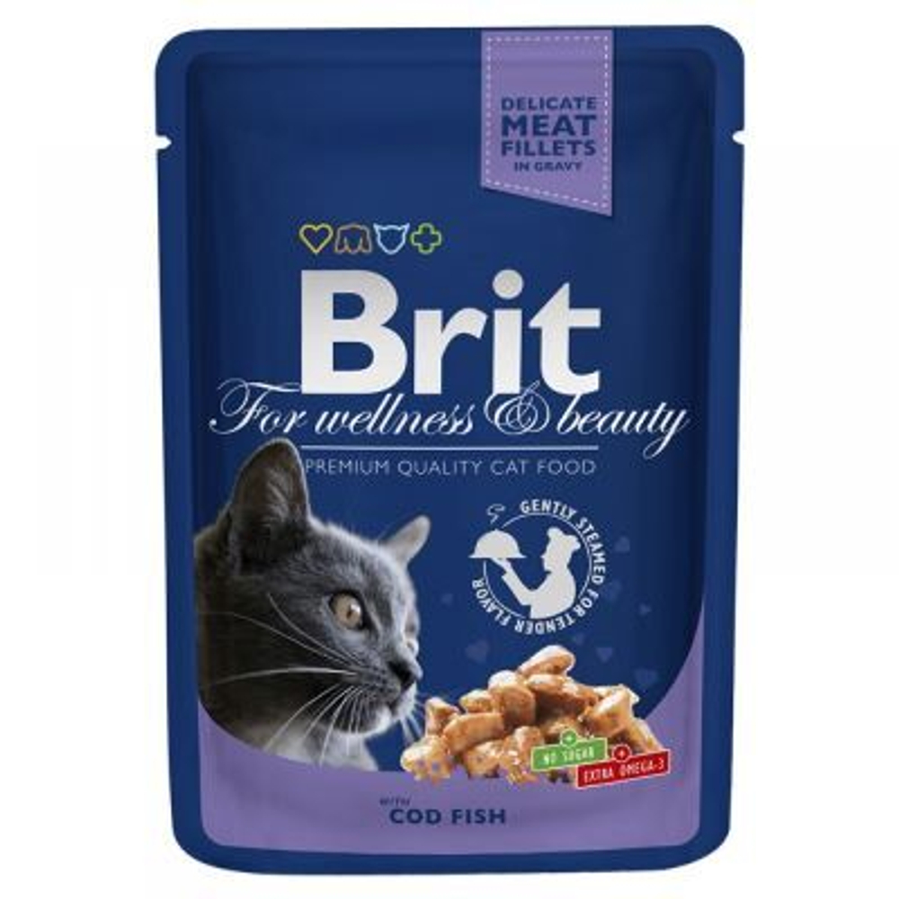 Brit Premium Пауч для кошек "Треска", 85гр