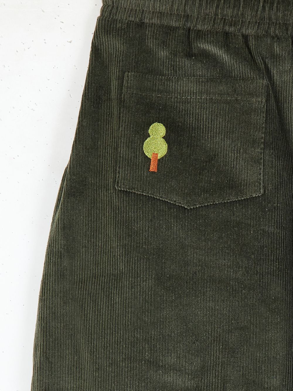 Широкие брюки хаки с вышивкой ЛЕС